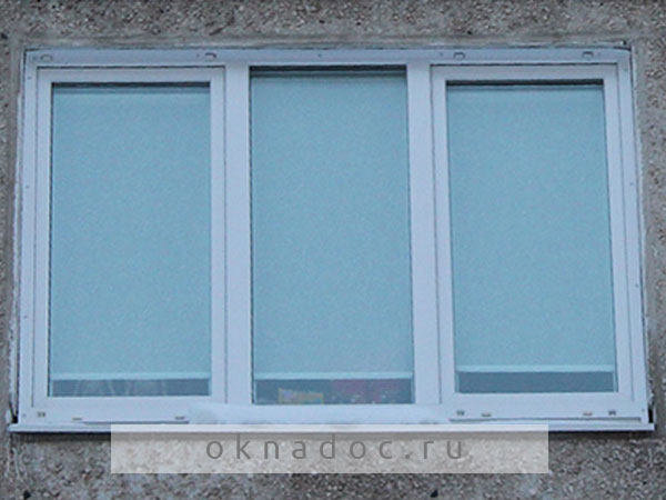трехстворчатое окно после косметического ремонта